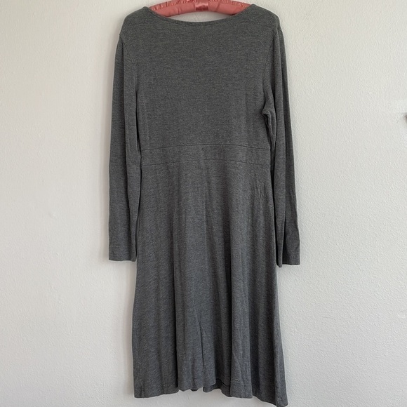 HANNA ANDERSSON GRAY SCOOP NECK LONG SLEEVE DRESS - Picture 5 of 5